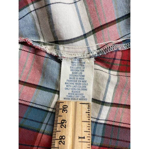 American Eagle Plaid Button Down Shirt Red Blue White Size 8l Western - Picture 5 of 8
